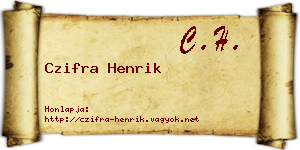 Czifra Henrik névjegykártya